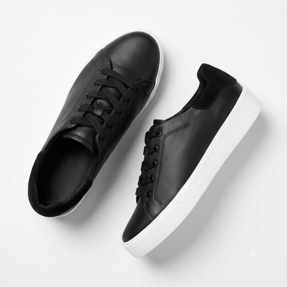 Naturalizer Morrison 2.0 Casual Shoes Lace Up Black White Comfort Womens 7.5